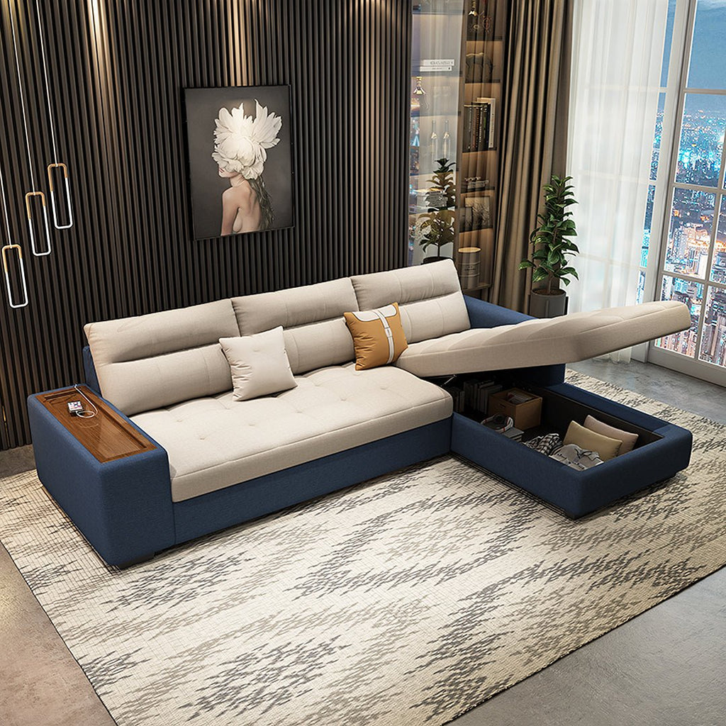 Lobo Sectional Sofa With Storage, Chaise Lounge Sofa Bed - Miola