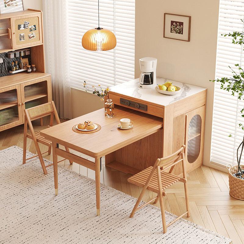 Kacey Extendable Dining Table Set, Storage, Solid Wood - Miola