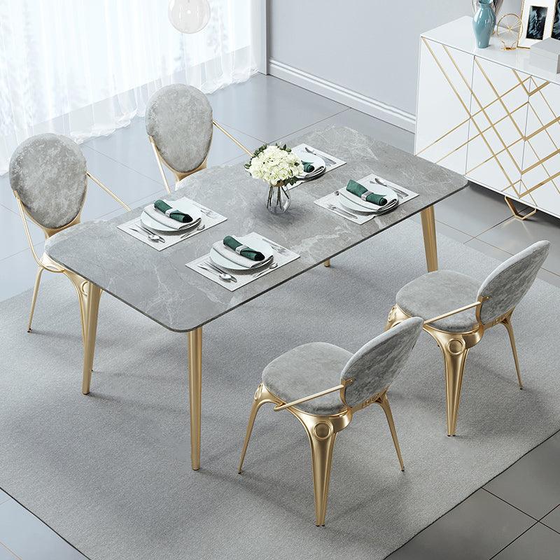 Attleboro Dining Table, Sintered Stone & Gold - Miola