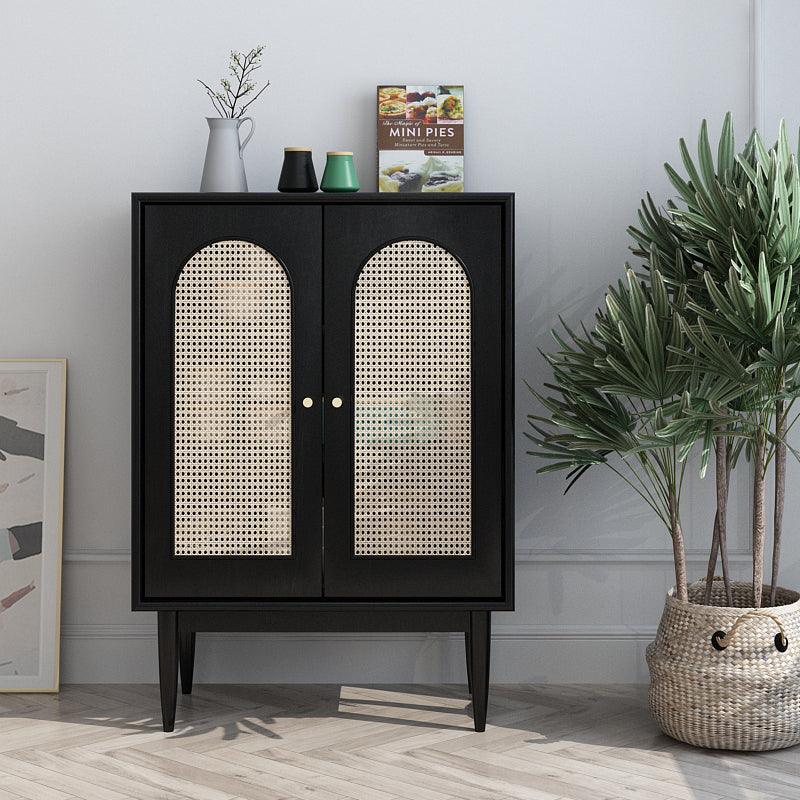 Neema Sideboard, Side Cabinet, Black & Rattan - Miola