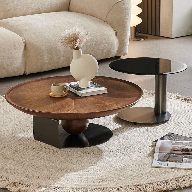 Ian Round Coffee Table Set, Solid Wood - Miola
