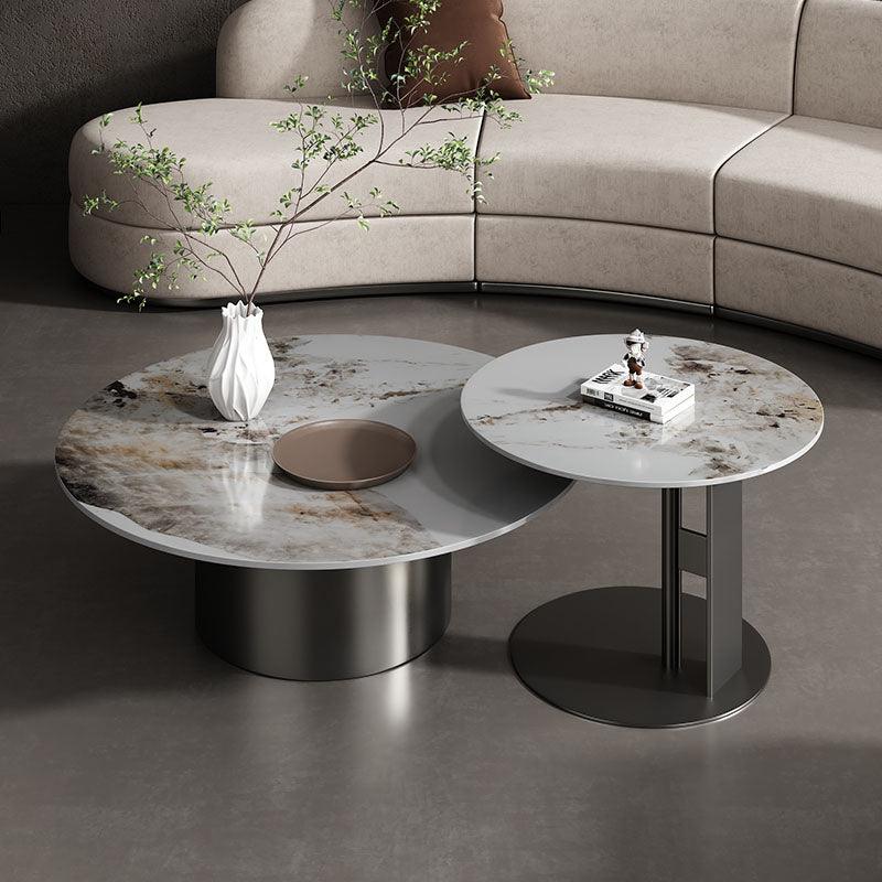 Coar Nesting Coffee Table Set, Gold & Grey - Miola