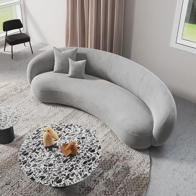 Romelia Three Seater Curved Sofa, Velvet - Miola