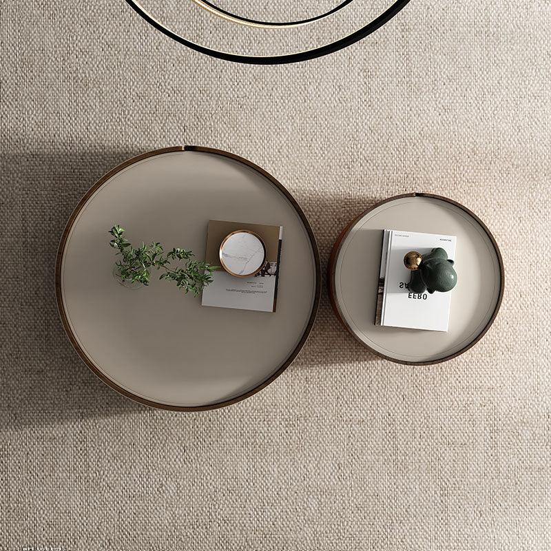 Rossi Nesting Coffee Table, Light Grey & Orange - Miola