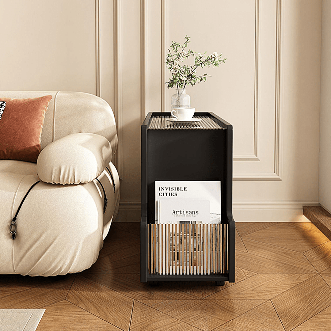 Thaddeus Trolley Style Side Table, Wood - Miola