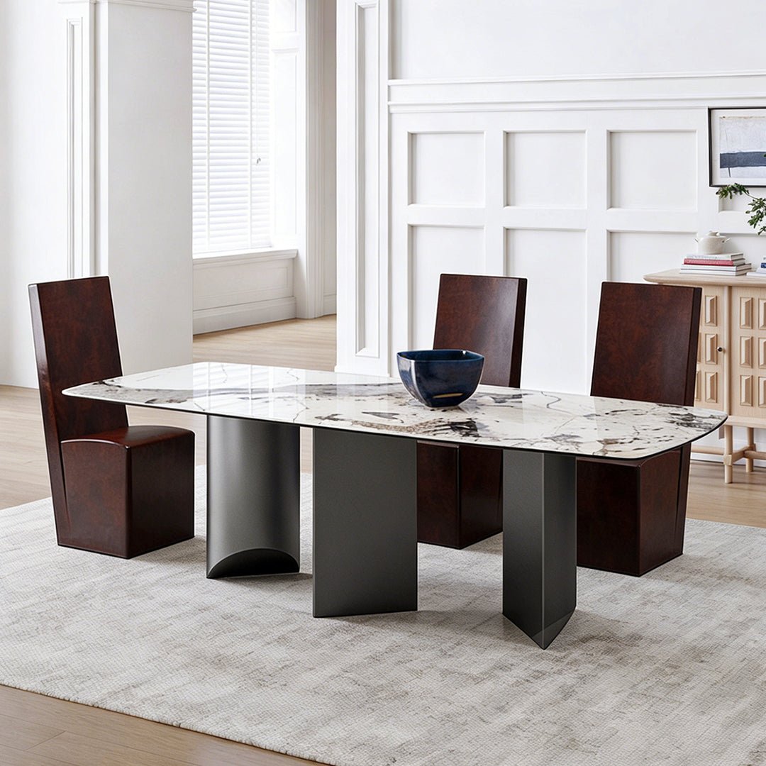 Nala Dining Table With Black Legs, Sintered Stone - Miola