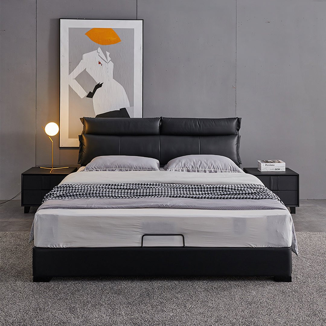 Luca King Size Superking Size Bed, Leather - Miola