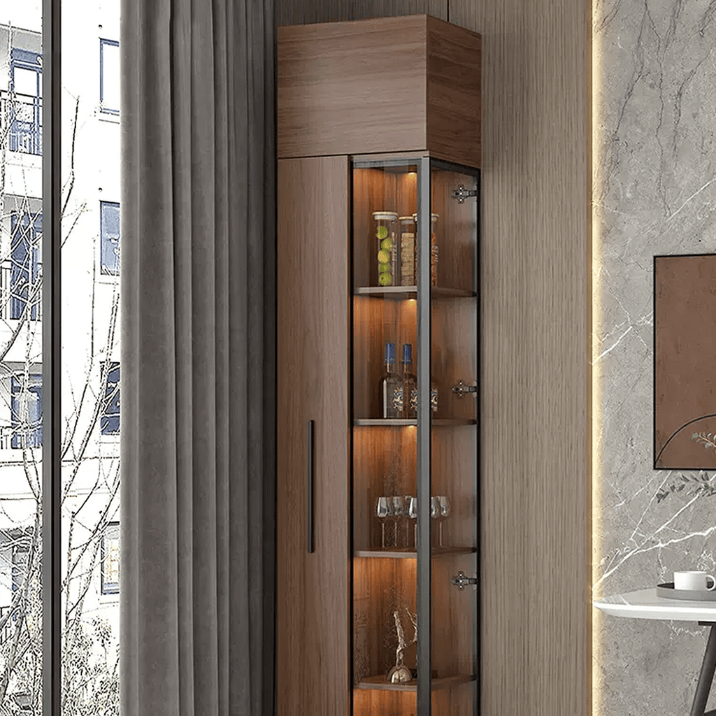 Wavecrest Cocktail Cabinet, Bar With Doors, Wood - Miola