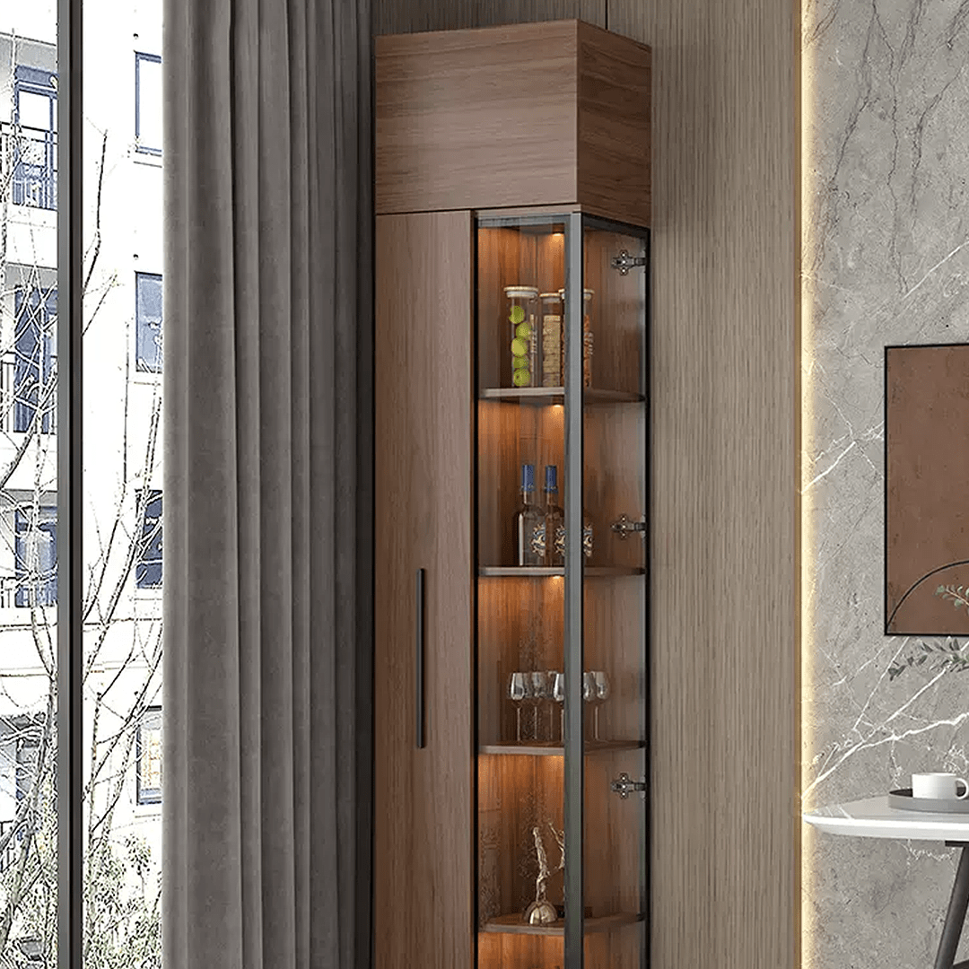 Wavecrest Cocktail Cabinet, Bar With Doors, Wood - Miola