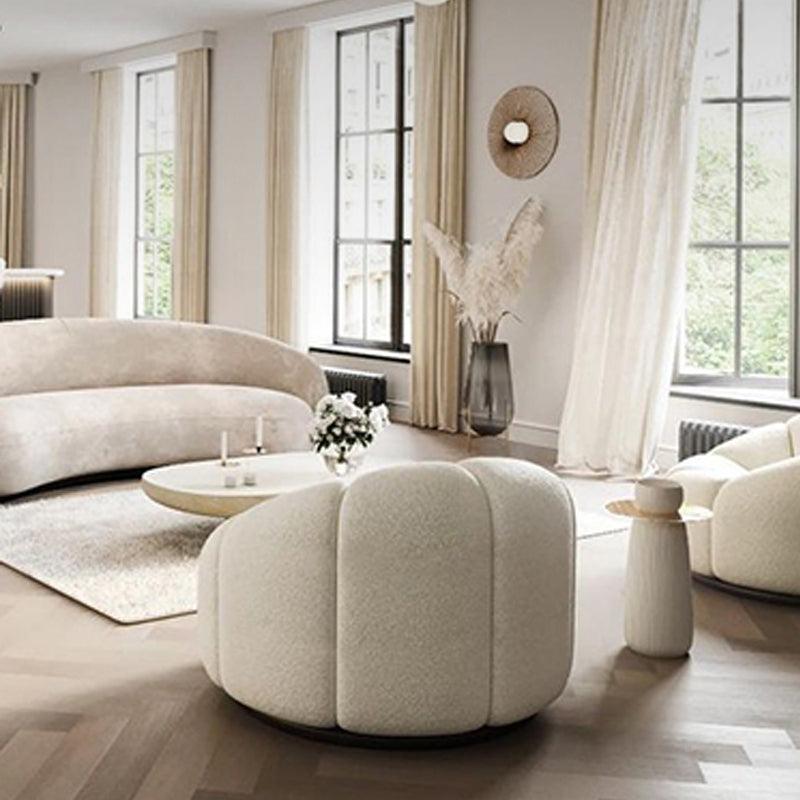 Arsav Pumpkin Armchair, White Boucle - Miola