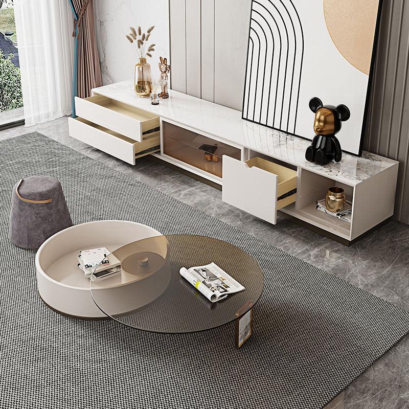 Sogo Round Coffee Table, Rotatable With TV Stand - Miola