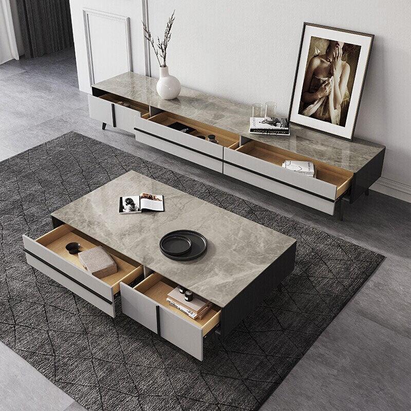 Ohyama Living Room Table Set, Coffee Table, TV Stand - Miola