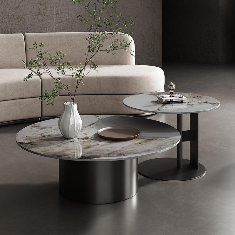 Coar Nesting Coffee Table Set, Gold & Grey - Miola
