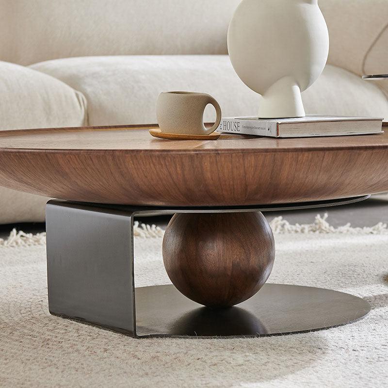 Ian Round Coffee Table Set, Solid Wood - Miola