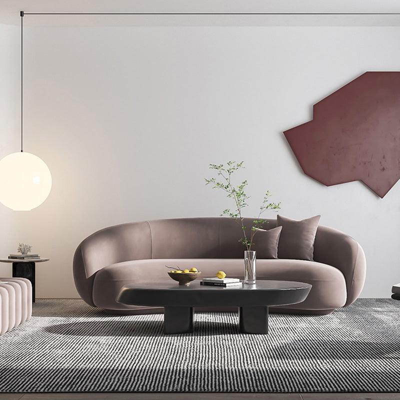Romelia Three Seater Curved Sofa, Velvet - Miola