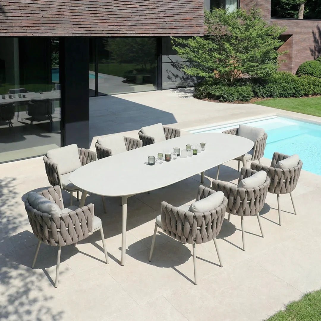 Vallee Rattan Outdoor Dining Table Set, Table With Six Dining Chairs - Miola