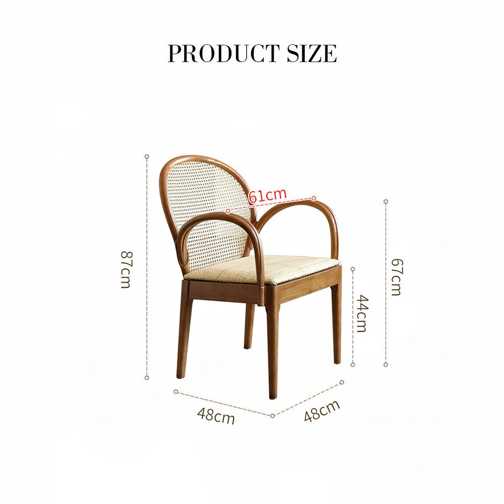 Anya Office Desk With Storage & Office Chair, Ash Wood & Rattan - Miola