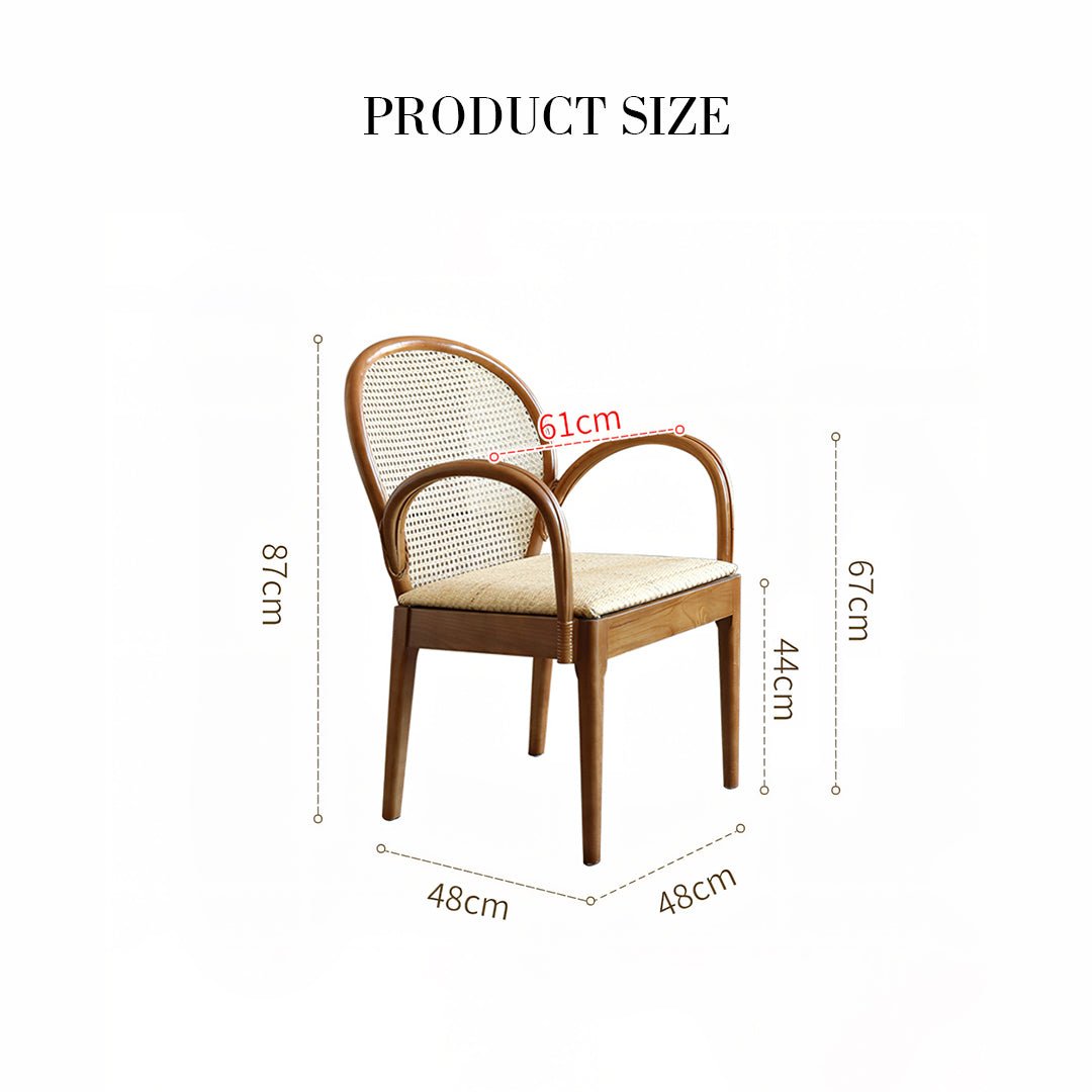 Anya Office Desk With Storage & Office Chair, Ash Wood & Rattan - Miola