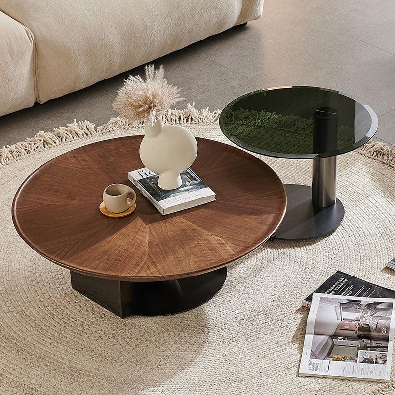Ian Round Coffee Table Set, Solid Wood - Miola