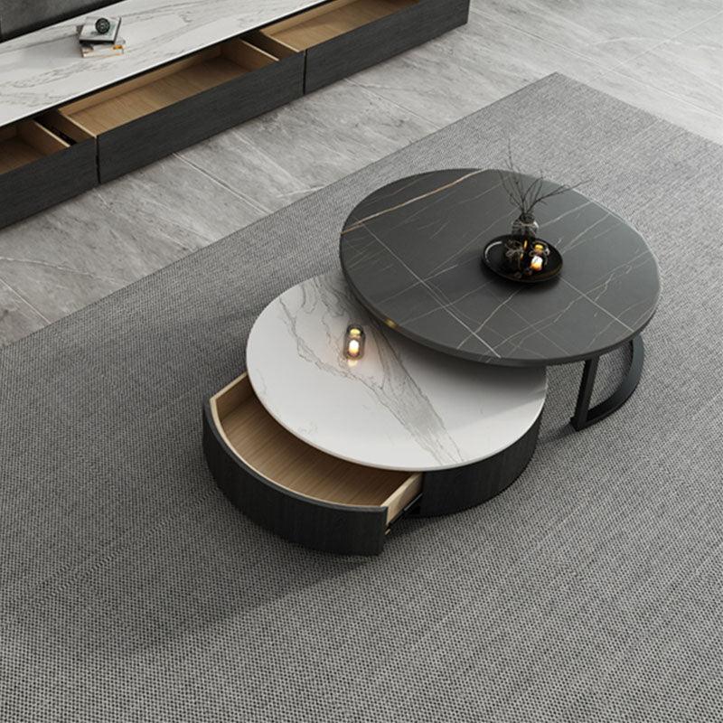 Bigbiglife Nesting Coffee Table With TV Stand, Sintered Stone - Miola