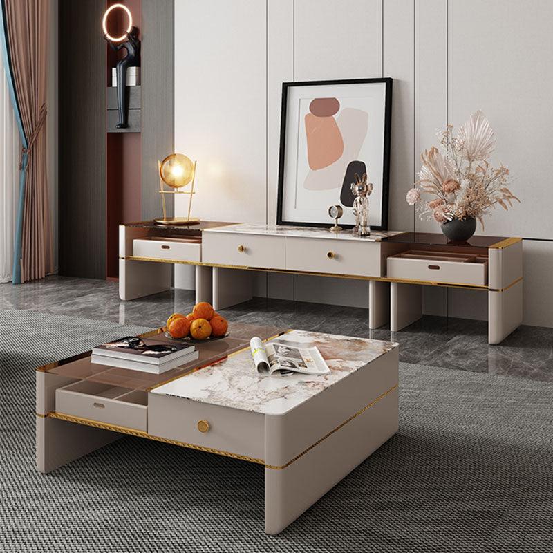 Coz Regid Square Coffee Table With TV Stand - Miola
