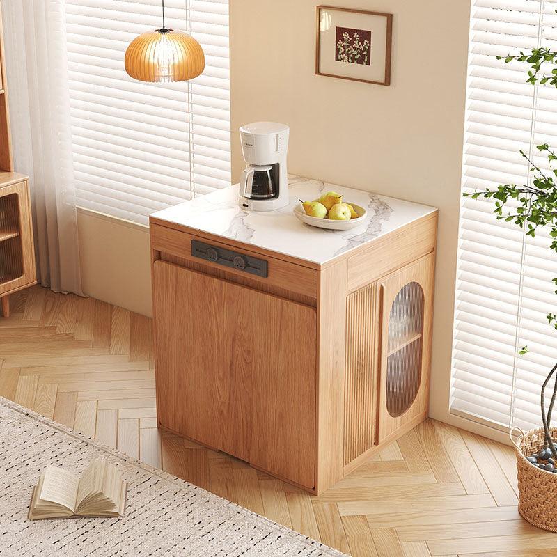 Kacey Extendable Dining Table Set, Storage, Solid Wood - Miola