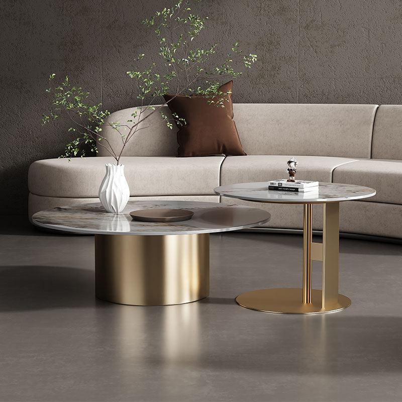 Coar Nesting Coffee Table Set, Gold & Grey - Miola