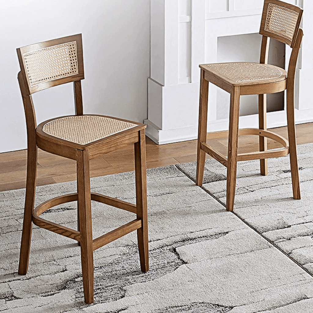 Rico Bar Chair, Rattan & Solid Wood - Miola
