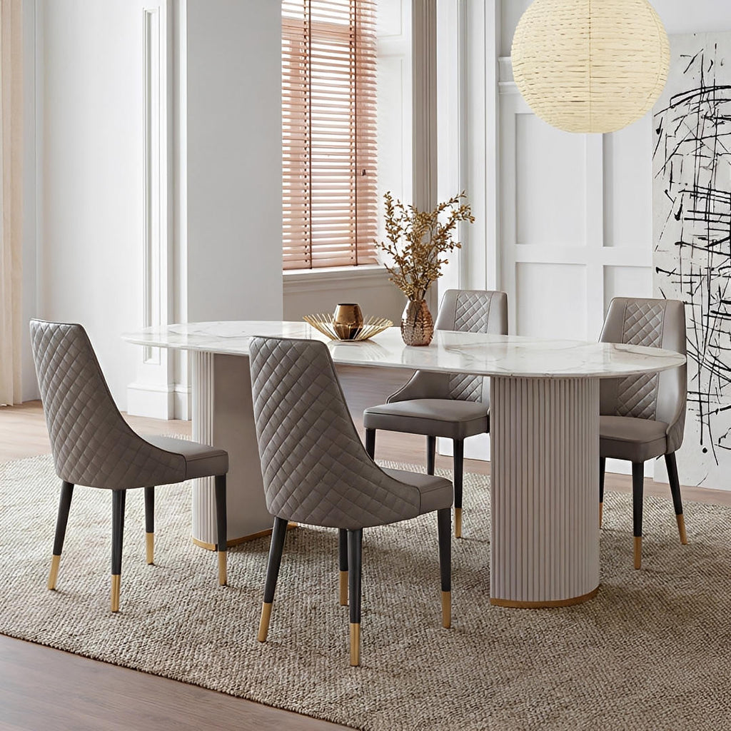 Costanza Dining Table, Sintered Stone, White - Miola