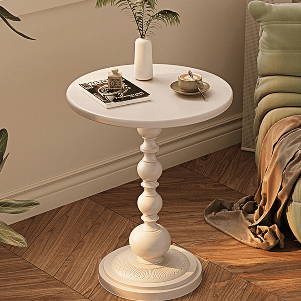 Xanthe Small Round Side Table, Black or White - Miola