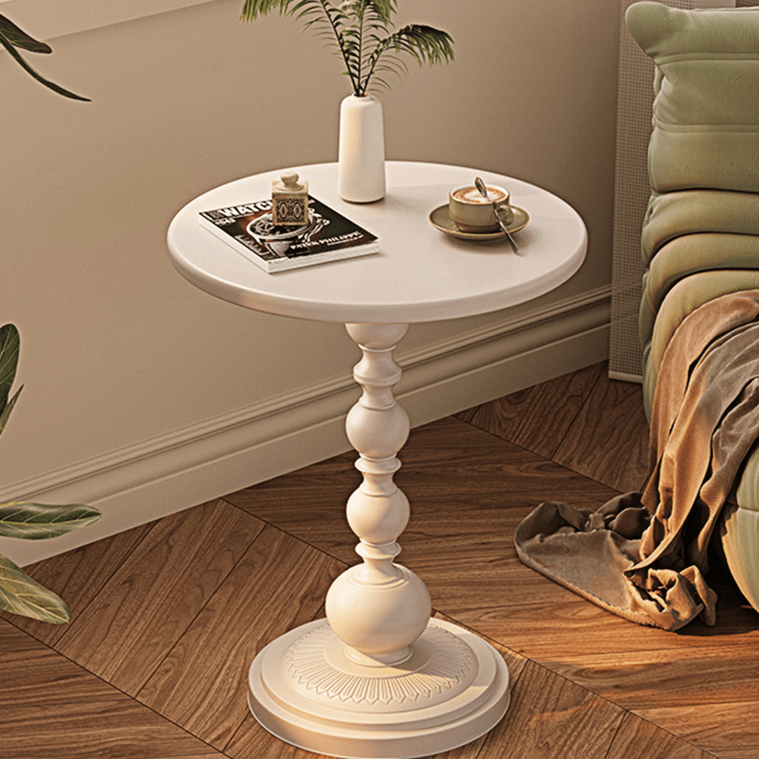 Xanthe Small Round Side Table, Black or White - Miola