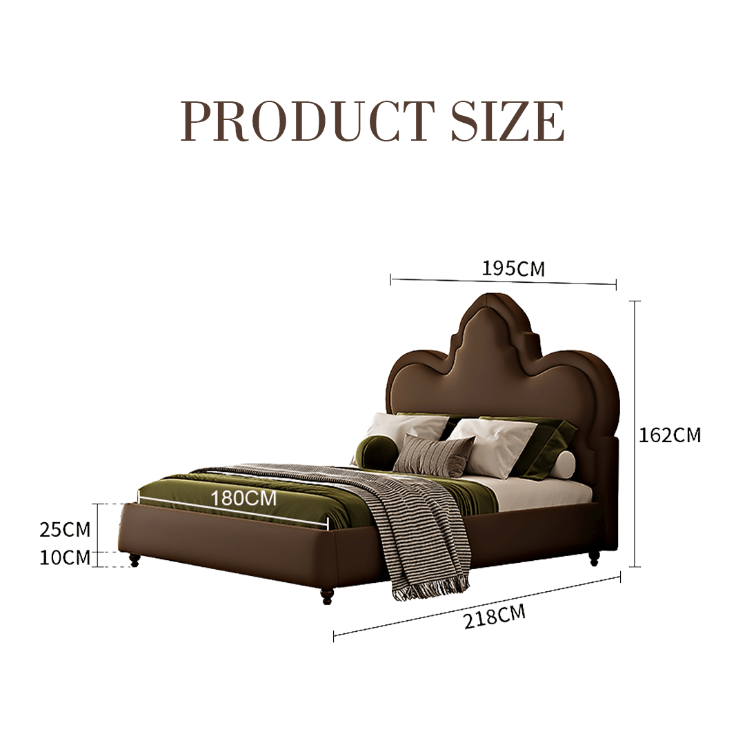 Thalia Wingback King Size Bed, Double Bed - Miola
