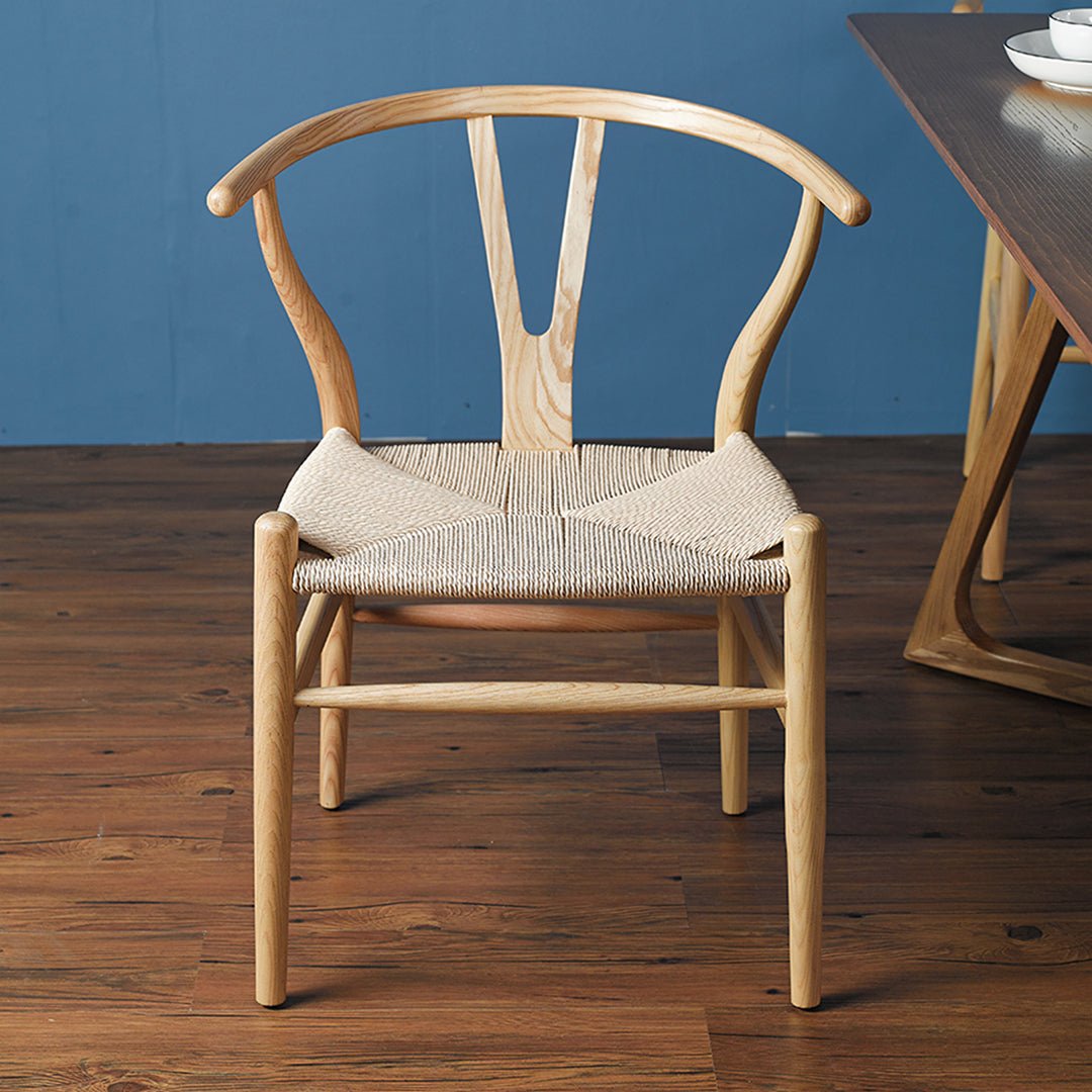 Gupta Dining Chair, Solid Wood & Rattan, Oak - Miola
