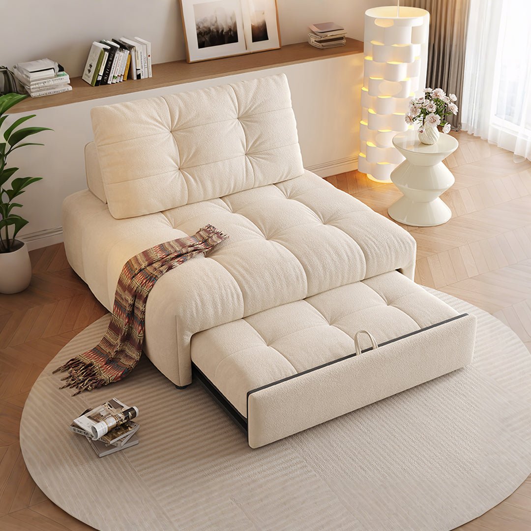 Alhassan Sleeper Armchair, Single Seater Bed, Leathaire - Miola