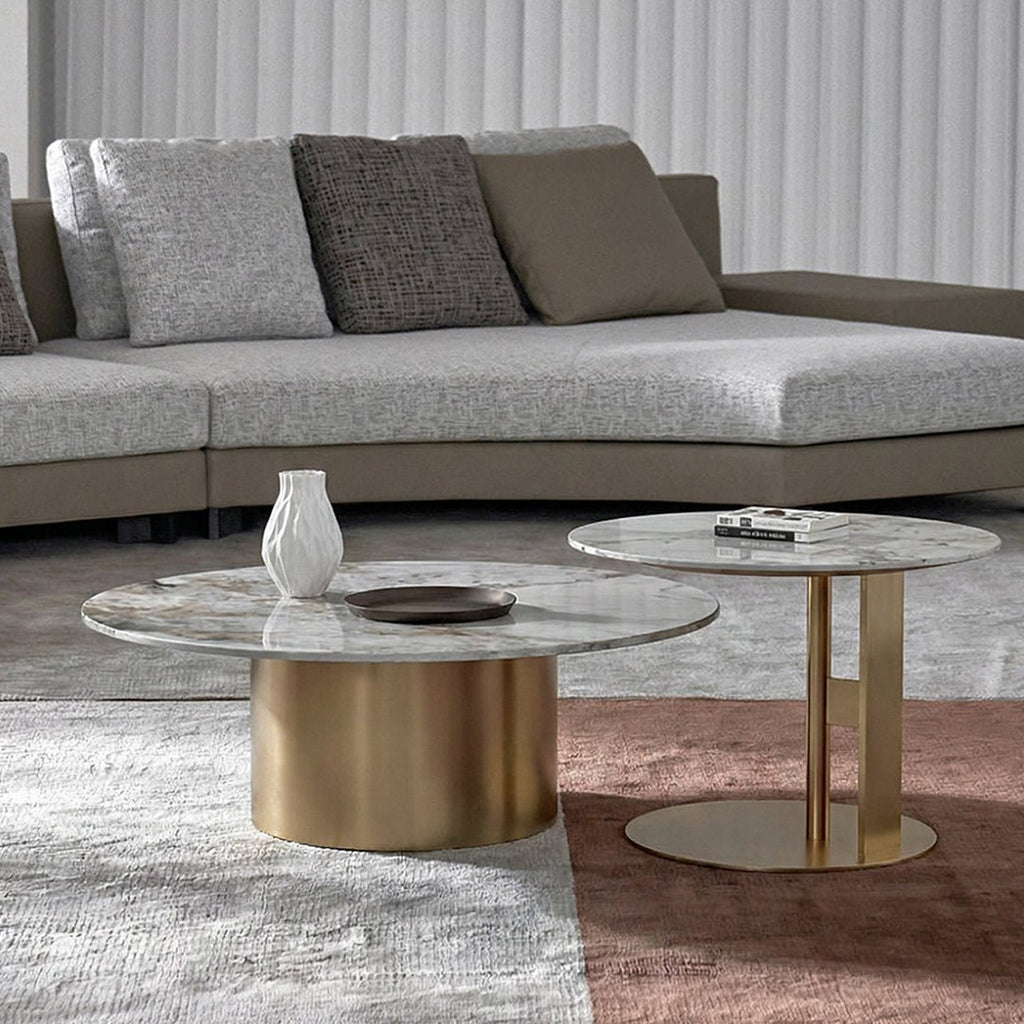 Coar Nesting Coffee Table Set, Gold & Grey - Miola