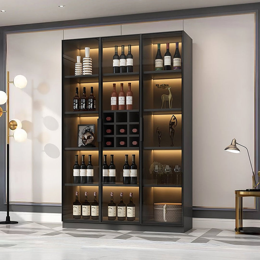 Hampshire I Wine Cabinet, Wine Storage With Glass Doors & Lights - Miola