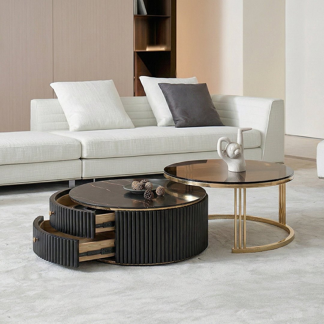 Bblythe Nesting Coffee Table Set, Black - Miola