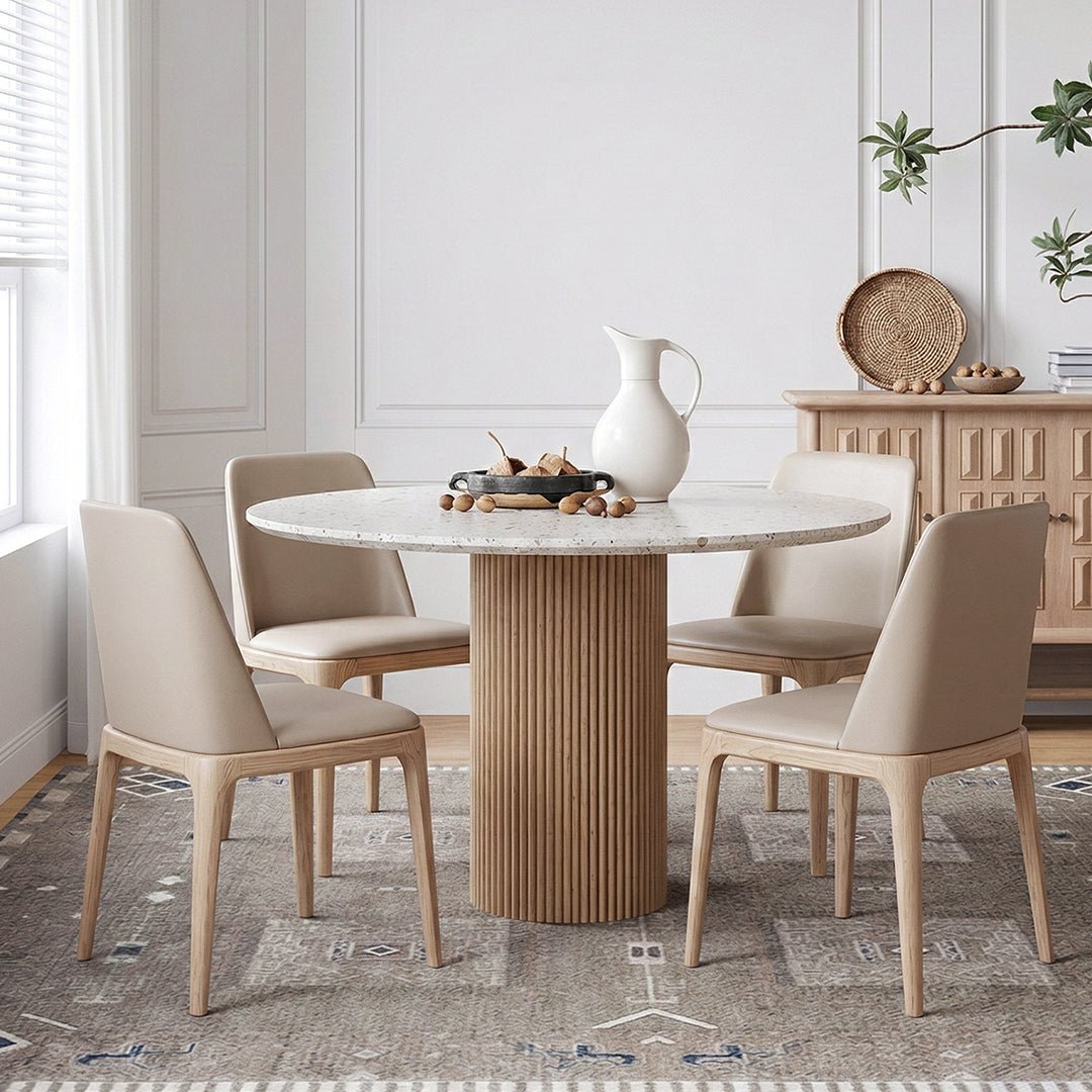 Sienna Round Dining Table, Premium Terrazzo And Wood Base - Miola