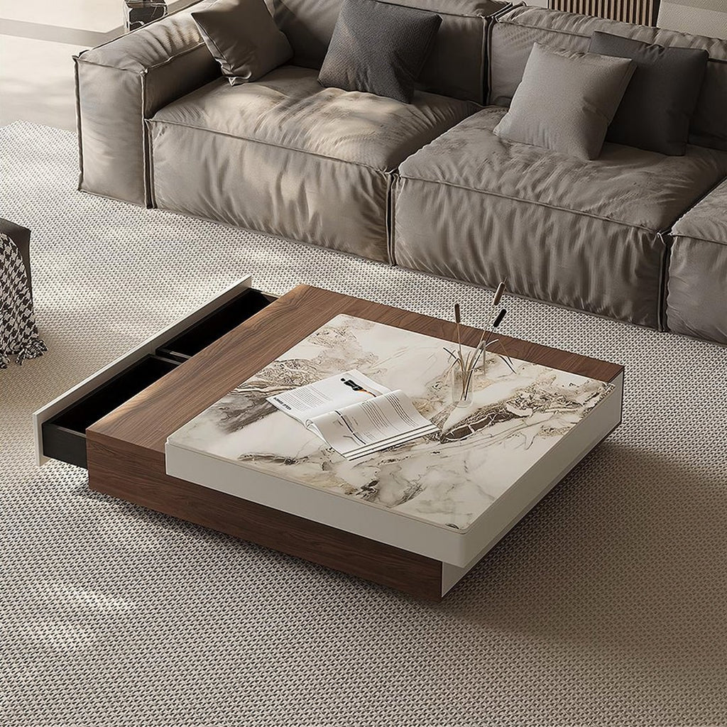 Grimaldi Extendable Coffee Table, Square Coffee Table - Miola