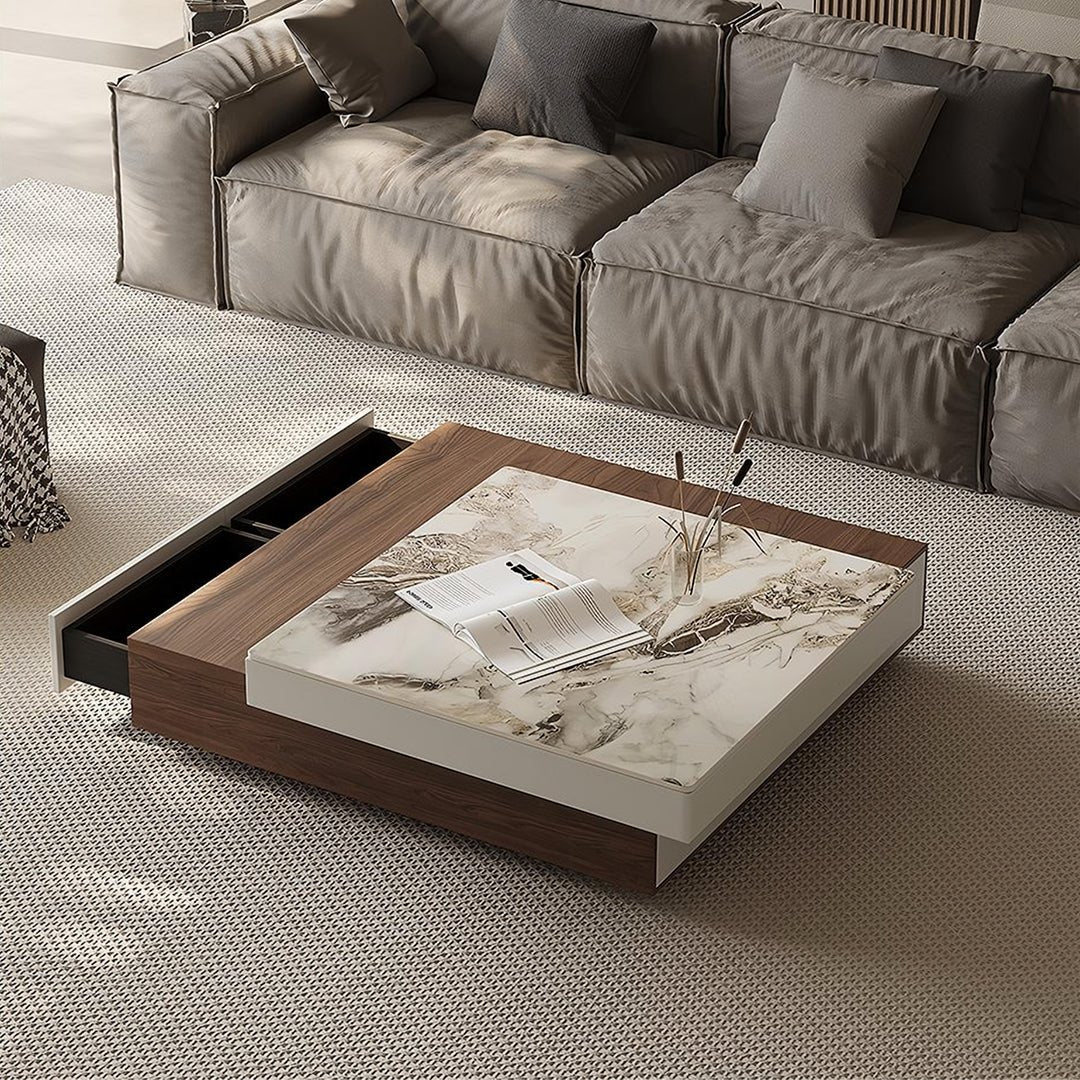 Grimaldi Extendable Coffee Table, Square Coffee Table - Miola