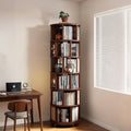 Stojanovic Round Rotating Bookshelf, Corner Bookshelf With Castors - Miola