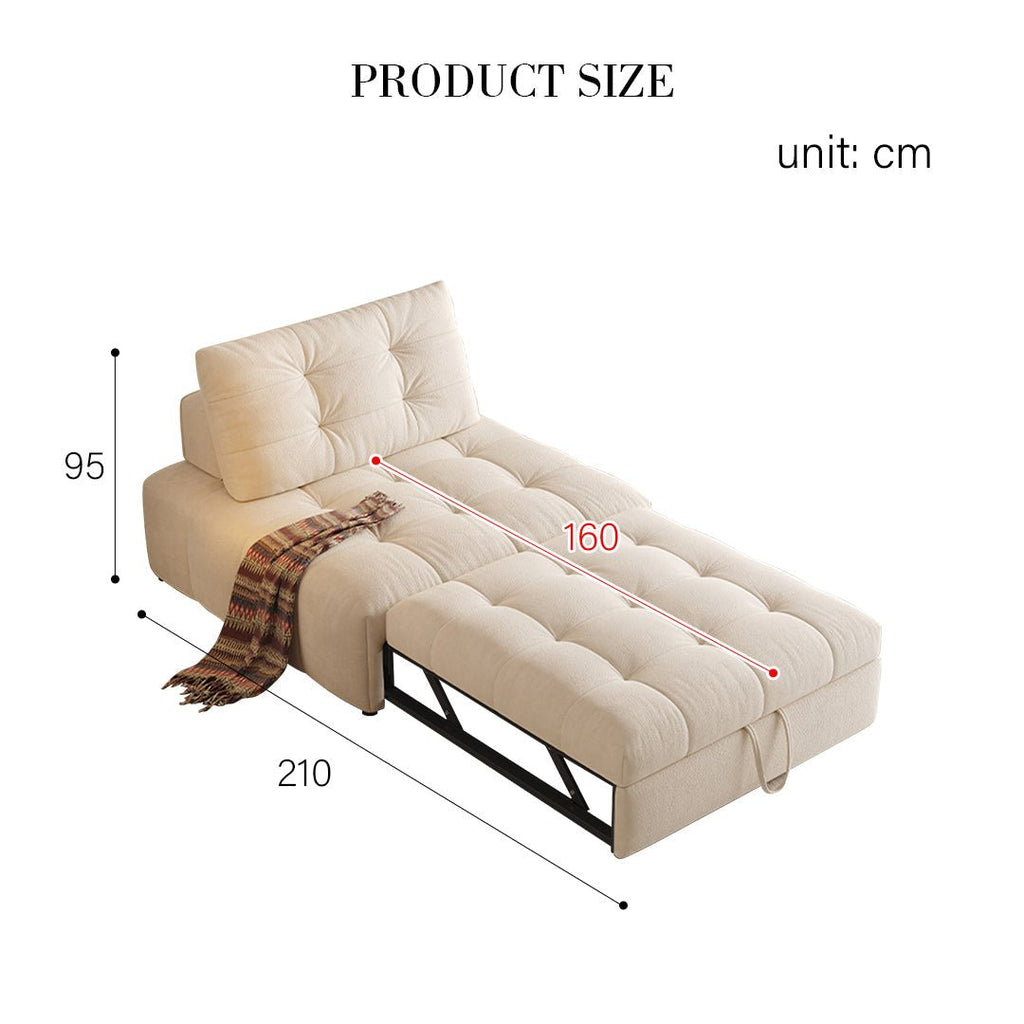 Alhassan Sleeper Armchair, Single Seater Bed, Leathaire - Miola