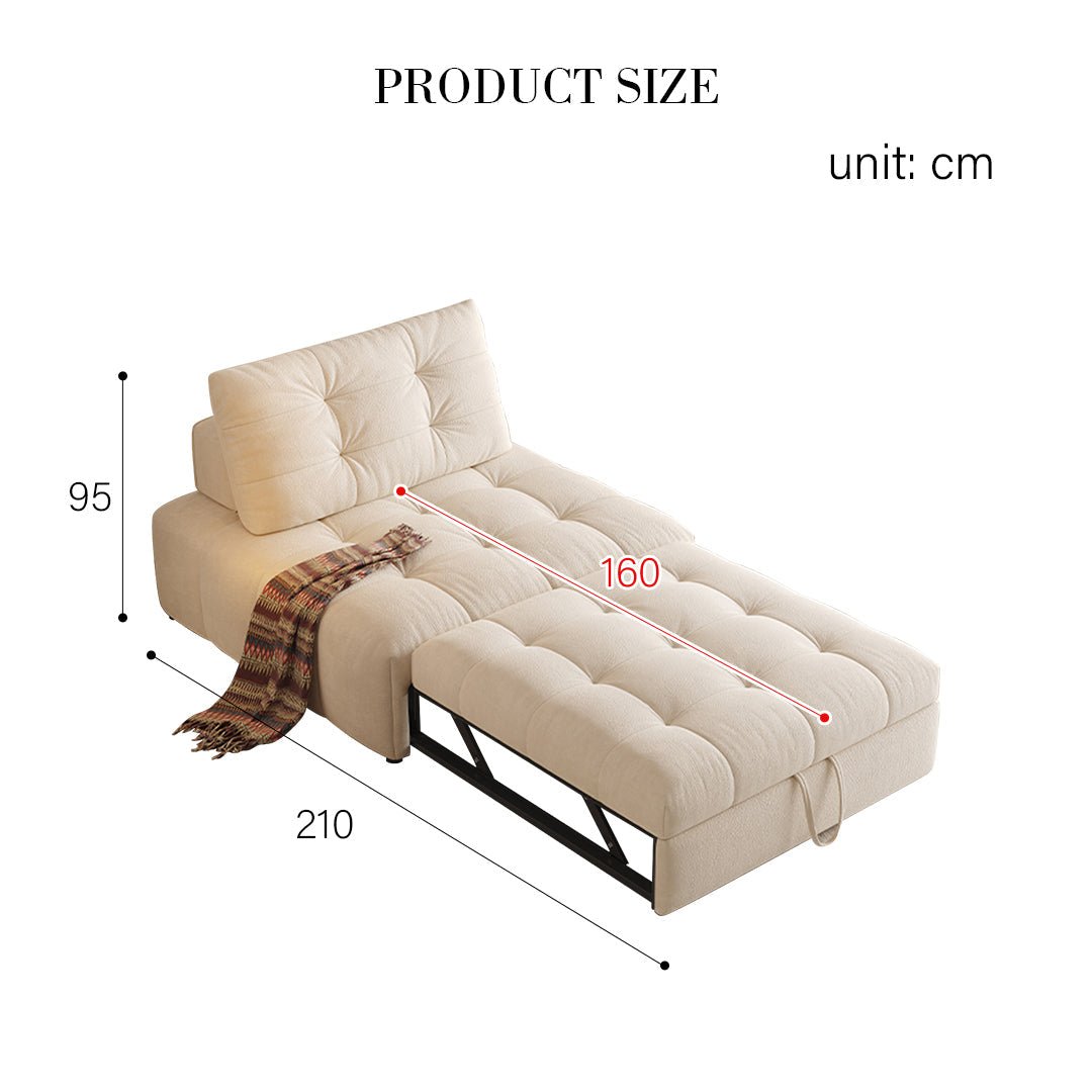 Alhassan Sleeper Armchair, Single Seater Bed, Leathaire - Miola