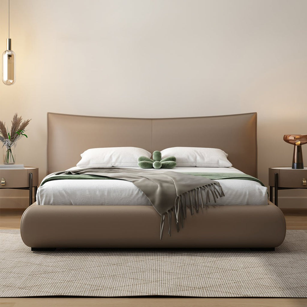 Kai King Size Bed With Storage, Super King Size With Storage, Real Leather - Miola