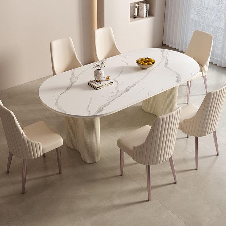 Peru Oval Dining Table, White - Miola