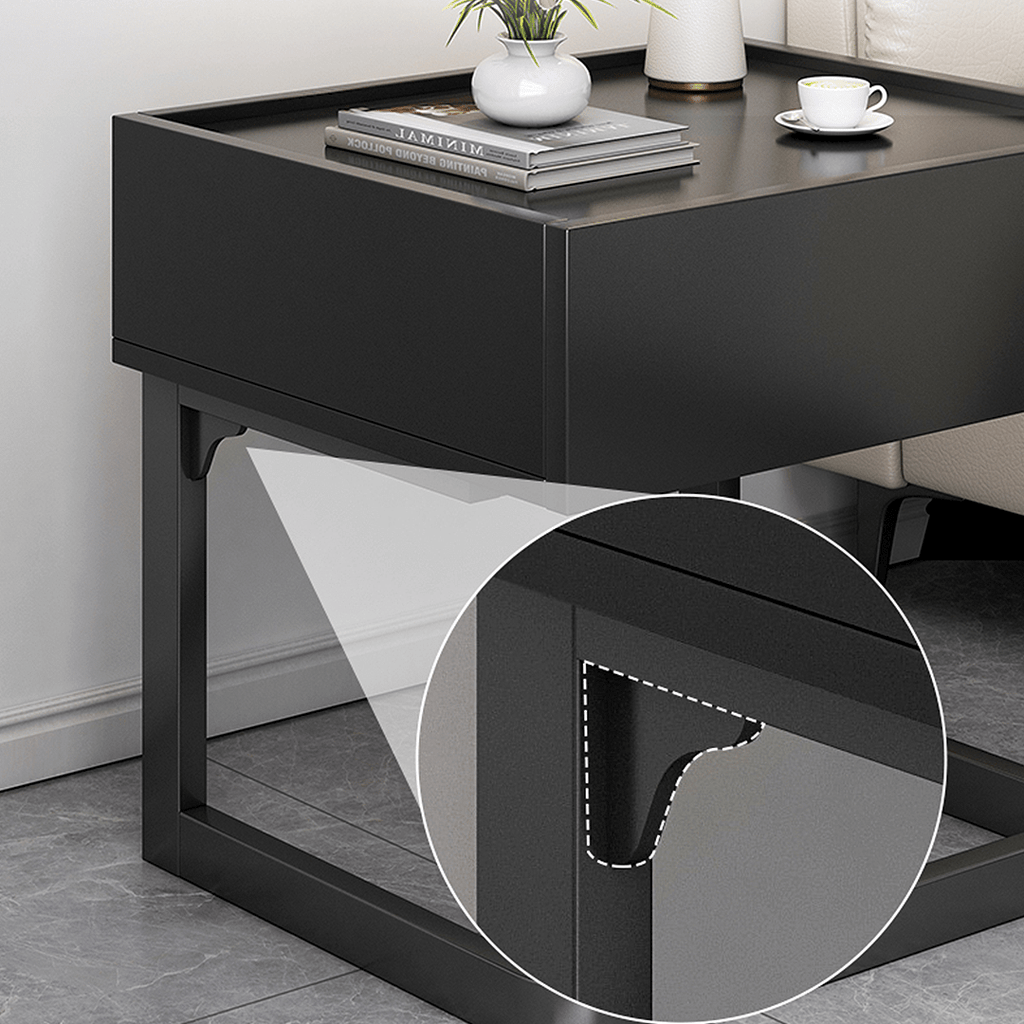 Romina Dark Bedside Table - Miola