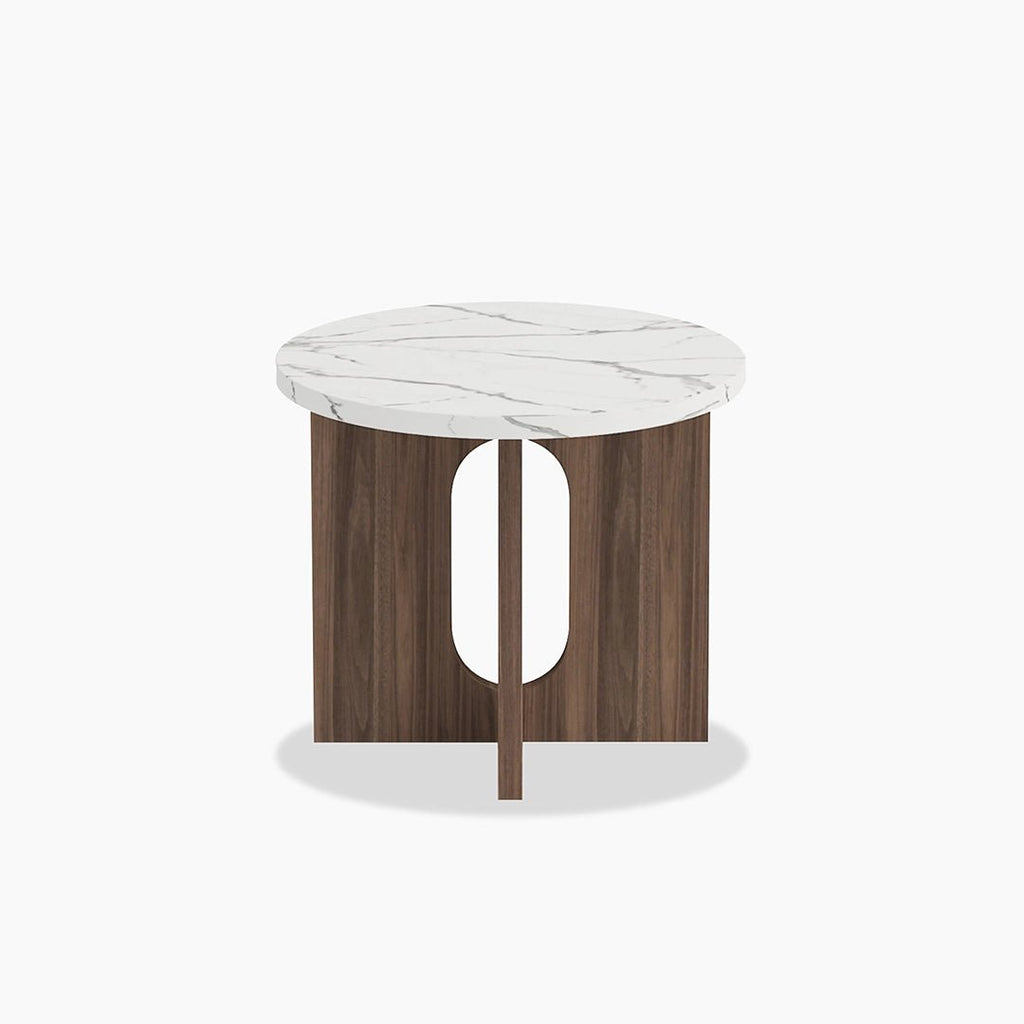 Caravaggio Round Side Table, Marble - Miola