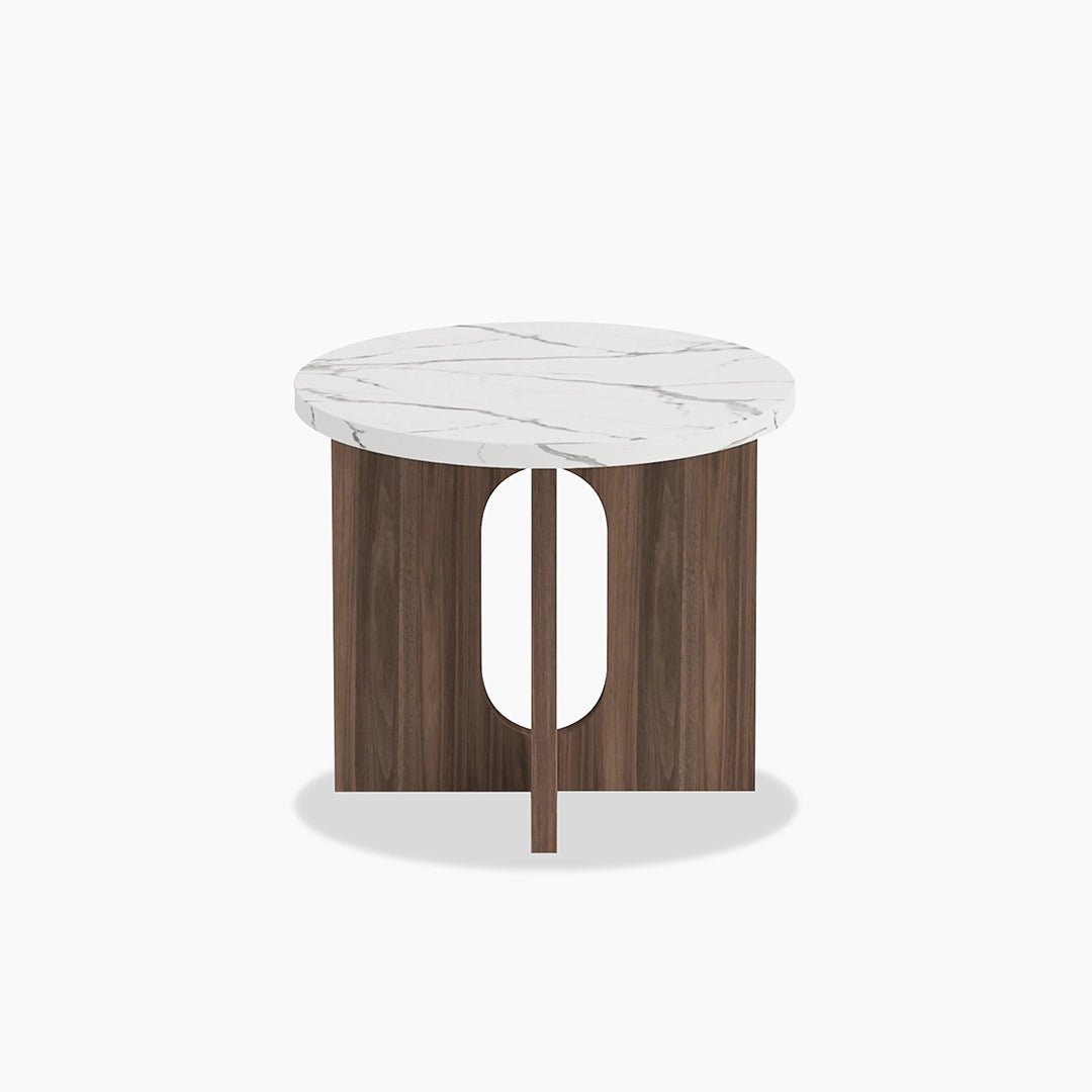 Caravaggio Round Side Table, Marble - Miola