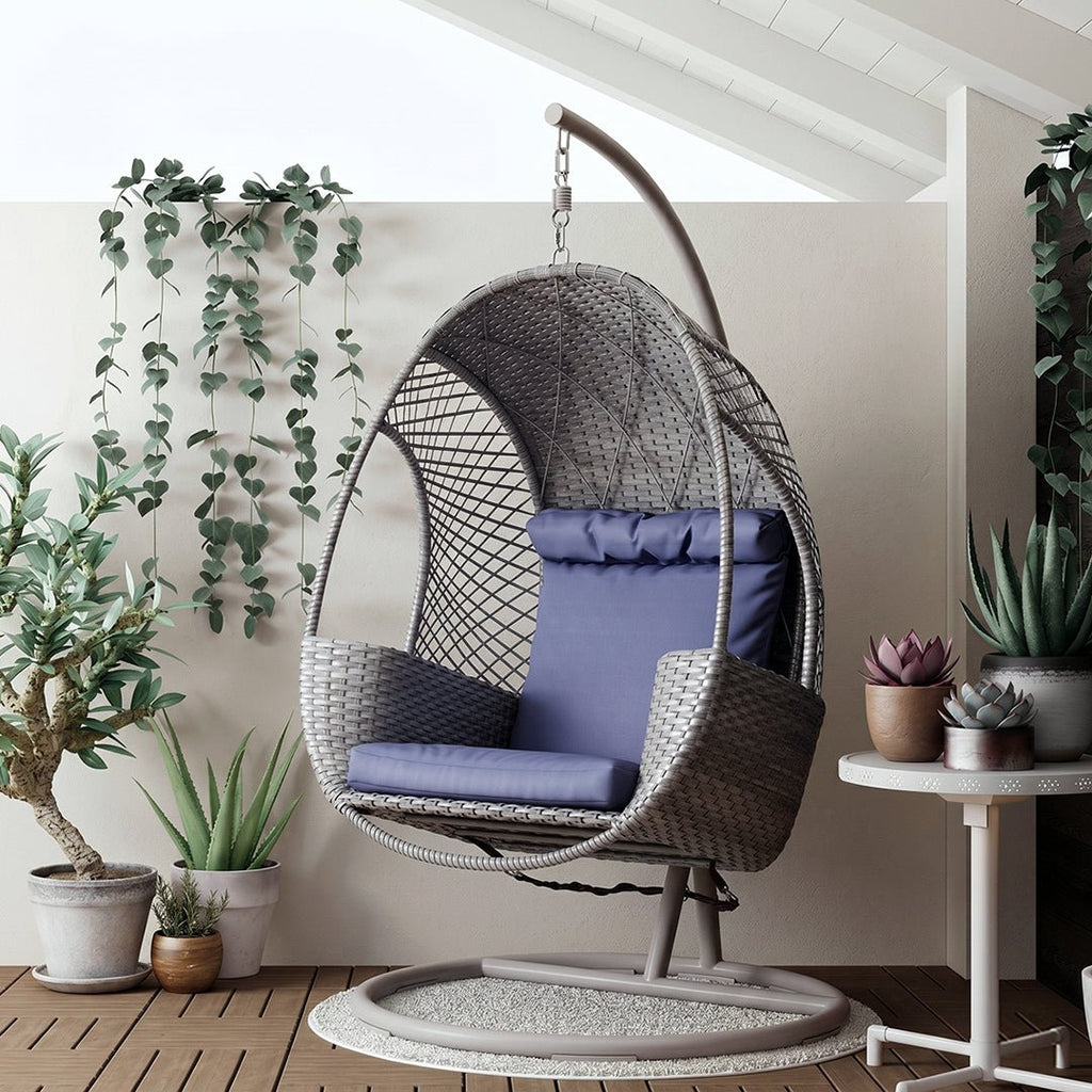 Cottle Rattan Garden Hanging Egg Chair with Stand, Indoor/ Outdoor Furniture - Miola