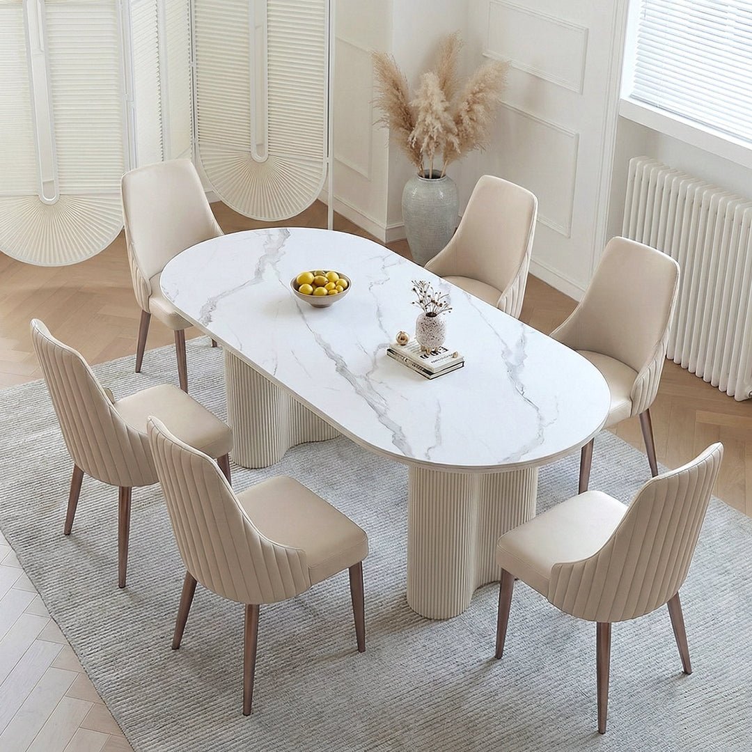 Peru Oval Dining Table, White - Miola